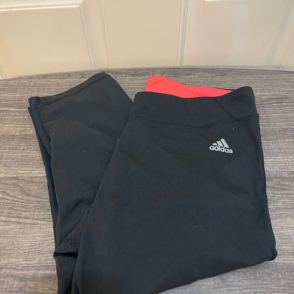 Adidas Black Leggings Stretchy Climalite